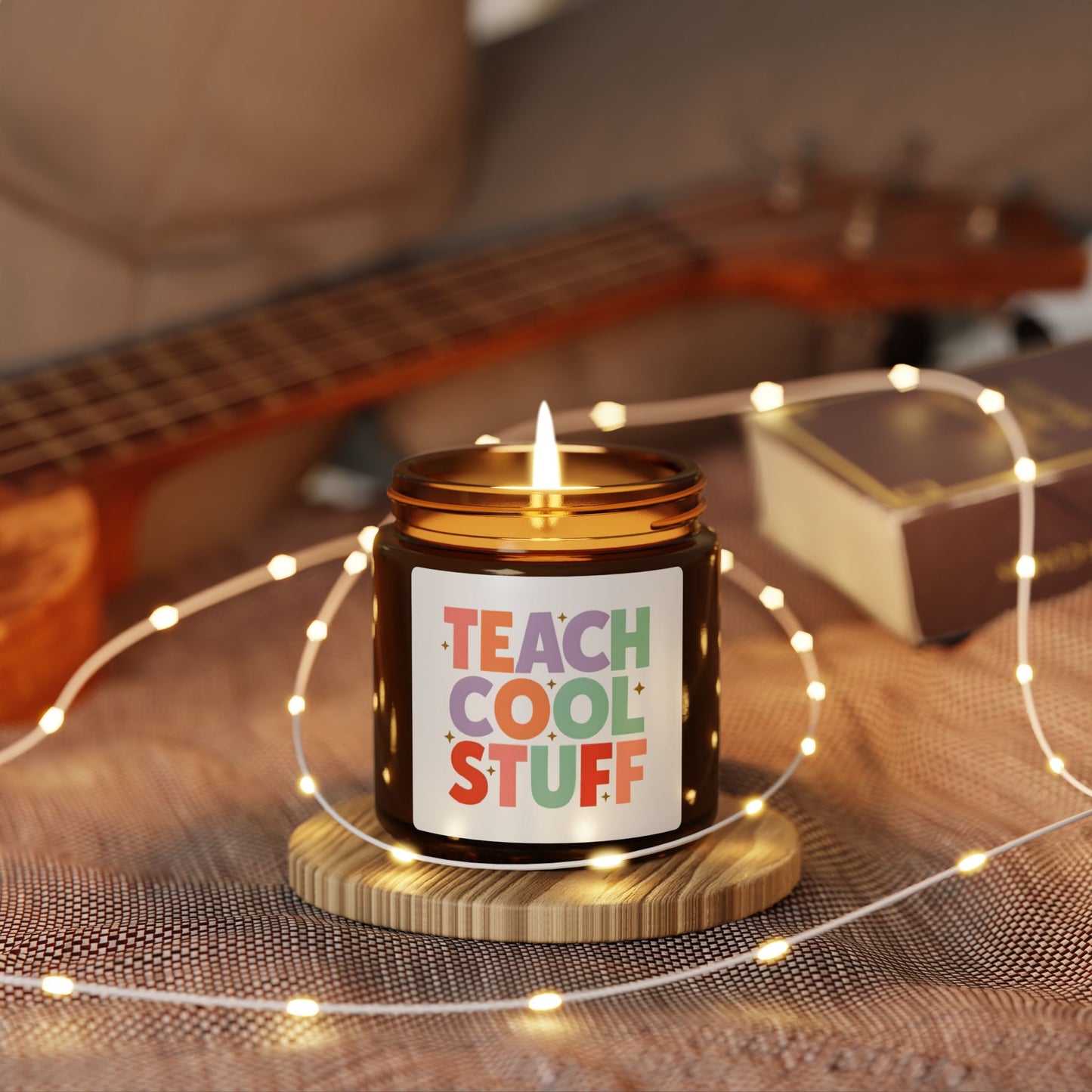 Colorful Teach Cool Stuff Scented Soy Candle