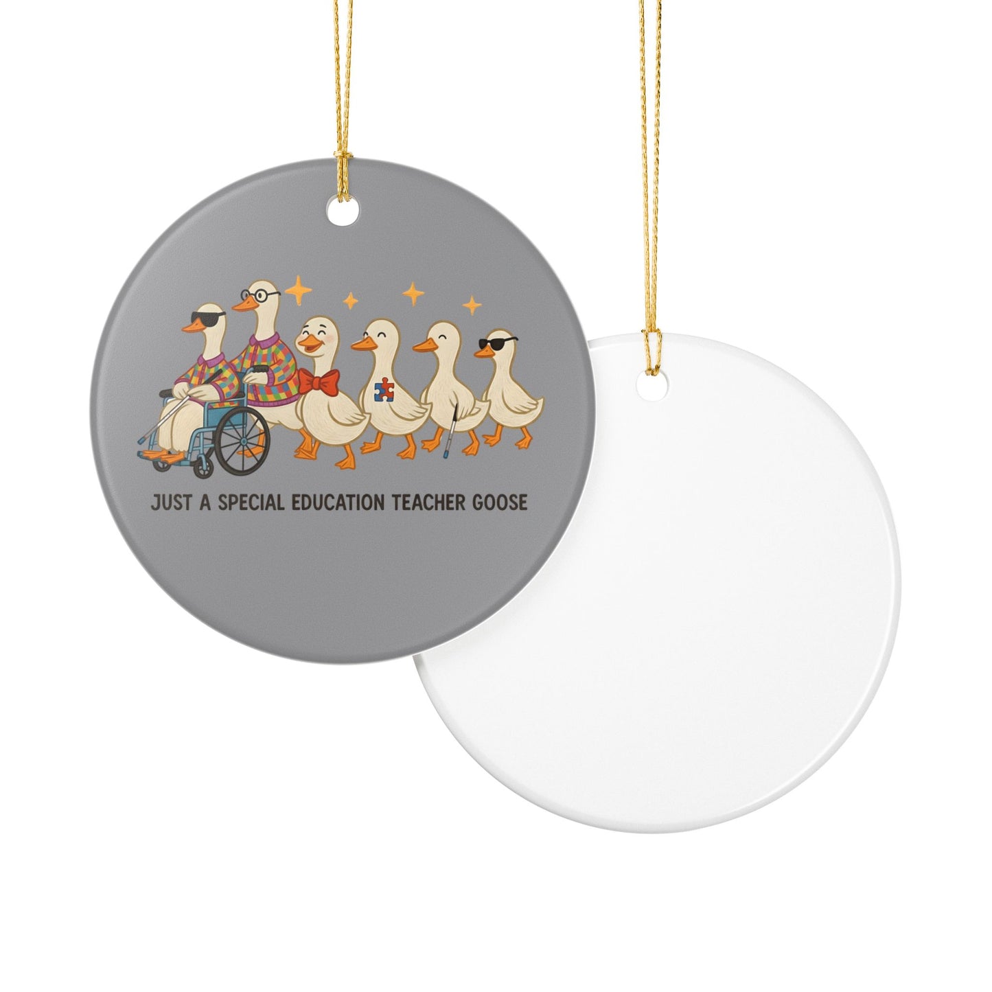 Ceramic Teacher Goose Ornament