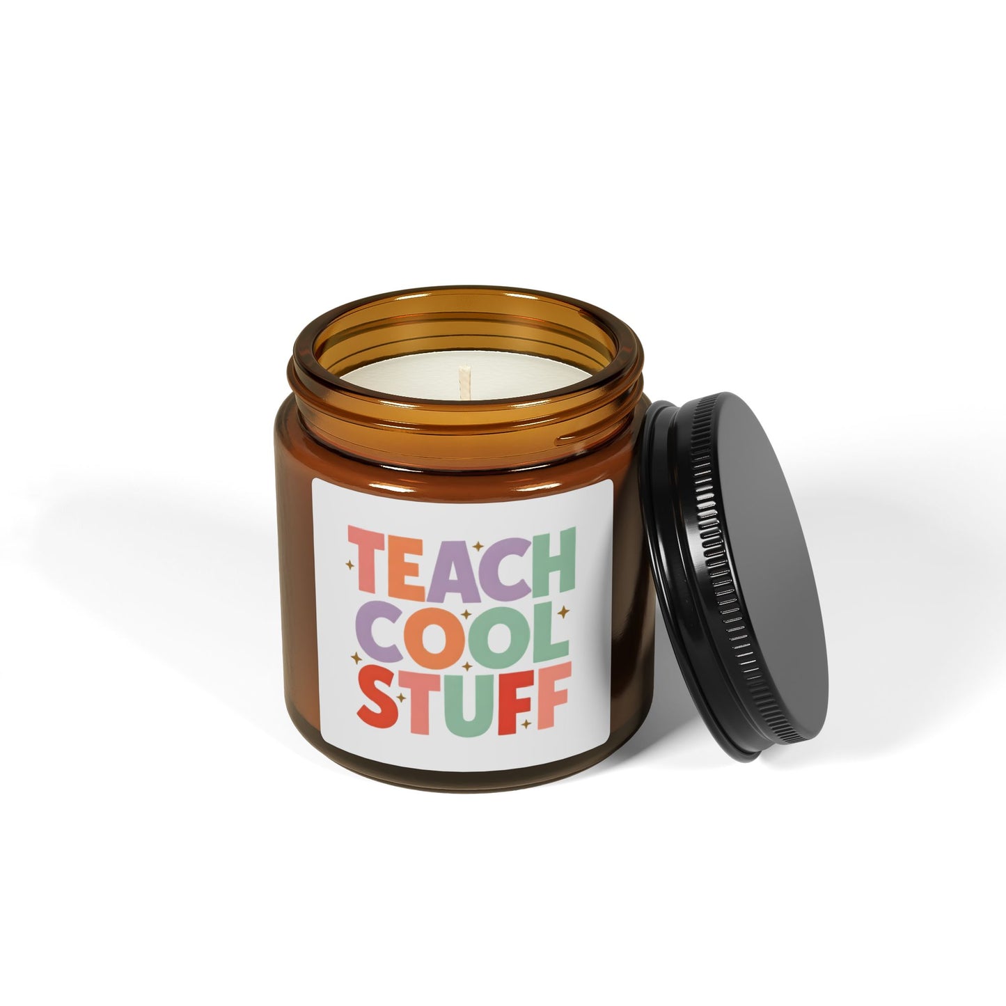 Colorful Teach Cool Stuff Scented Soy Candle