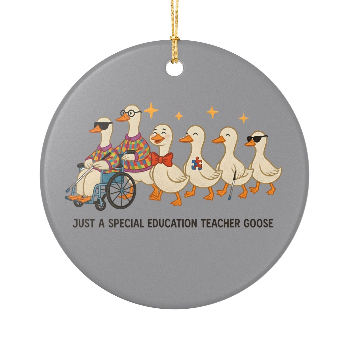 Ceramic Teacher Goose Ornament