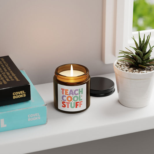 Colorful Teach Cool Stuff Scented Soy Candle